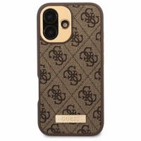 Guess 4G logotipo plokštė Magnetinis dėklas telefonui (m) iPhone 16 Plus - rudas
