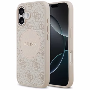 Guess 4G Circle Classic Logo Magnetinis dėklas telefonui iPhone 17 - rožinė