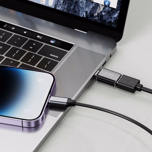 Tech-Protect UltraBoost Lightning (kištukas) / USB-A (lizdas) OTG adapteris - juodas
