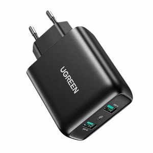 Ugreen tinklo įkroviklis 2× USB-A 36 W QC3.0 juodas (CD161)