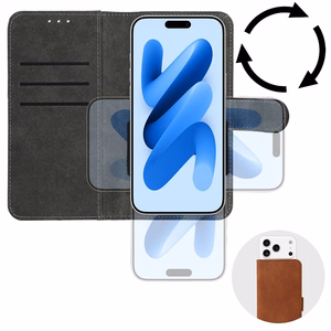 COMMON universalus knygos tipo dėklas (DYDIS S) Iphone 12/13/Samsung S6/A5 2016/Xcover 4/S22/Huawei P8 2017, rudas