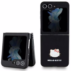 Hello Kitty Metal Logo Kitty Head dėklas Samsung Galaxy Z Flip 5 - juodas