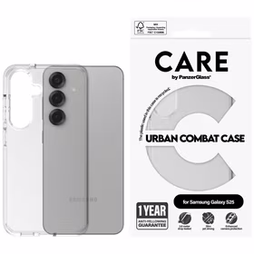 CARE by PanzerGlass Flagship Urban Combat dėklas Samsung Galaxy S25 - skaidrus