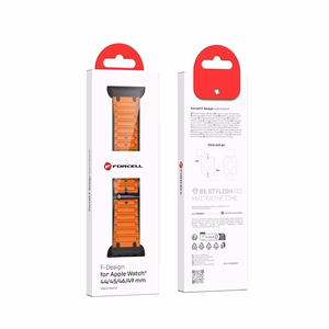FORCELL F-DESIGN FA06 silikoninis dirželis APPLE laikrodžiui 42 / 44 / 45 / 49 mm oranžinis