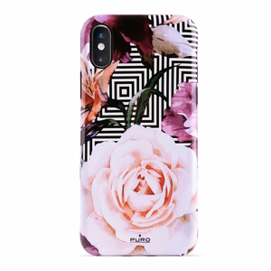 Чехол Puro Glam Geo Flowers Pink Peonies для iPhone XS Max