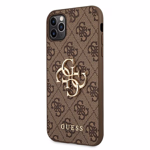 Guess 4G Big Metal Logo dėklas iPhone 11 Pro Max rudas