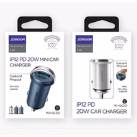 Automobilinis įkroviklis Joyroom "C-A45" pilkas 20W (1xPD / 1xQC3.0 / Special for iP)