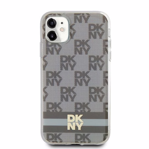 DKNY IML languoto Mono rašto ir spausdintų juostų magnetinis dėklas telefonui iPhone 11 / Xr - smėlinis