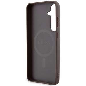 Guess 4G Collection Odinis Metalinis Logotipas Magnetinis dėklas telefonui Samsung Galaxy S24+ - rudas