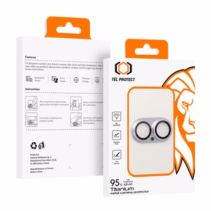 Tempered stiklas Tel Protect 95% AR+AF Full Metal kameros apsauga on camera for Iphone 17 violetinis (camera island)