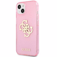 Guess GUHCP13SPCUGL4GPI iPhone 13 mini 5,4" rožinis/rožinis hard dėklas Glitter 4G Big Logo