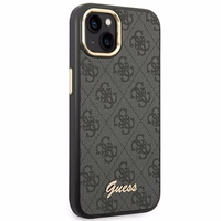 Guess GUHCP14MHG4SHK iPhone 14 Plus 6.7 "juodas/juodas kietas dėklas 4G Vintage Gold Logo