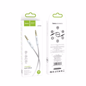 Laidas AUX Jack 3,5 mm į Jack 3,5 mm Hoco 1 m UPA19 sidabrinis