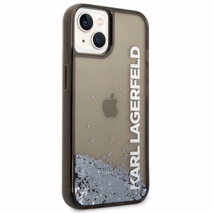 Karl Lagerfeld skystas blizgus Elong dėklas telefonui iPhone 14 Plus - juodas