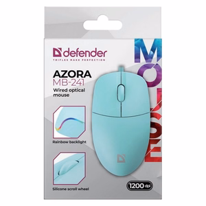 LAIDINĖ PELĖ DEFENDER AZORA MB-241 RF mėtinė 1200dpi 3P