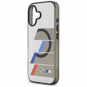 BMW M IML Metaliniai mygtukai su trispalvėmis linijomis "MagSafe" dėklas "iPhone 17" - pilkas