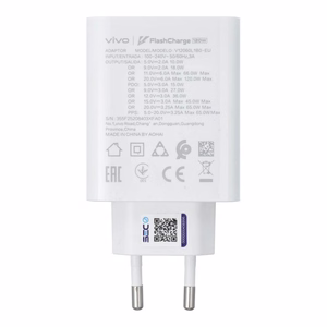 VIVO originalus įkroviklis Flash Charge USB C 3A 120W V12060L1B0 baltas bulk