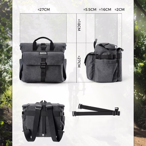Rockbros H46 Backpack Saddlebag Handlebar Bag - Gray