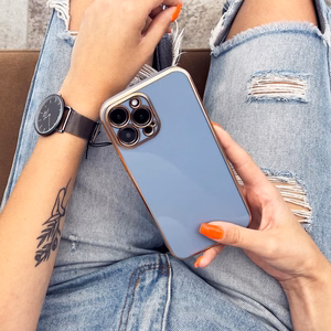 Lighting Color Case для Samsung Galaxy A12 5G золотая рамка гелевая крышка синий