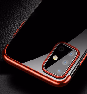 Skaidrus spalvotas dėklas gelio TPU elektroplokavimo rėmelis Samsung Galaxy A72 4G juodas