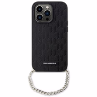 Karl Lagerfeld KLHCP14LSACKLHPK iPhone 14 Pro 6.1" juodas/juodas hardcase Saffiano Monograma Grandinė