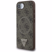 Guess 4G Ring Triangle Logo Magnetinis dėklas telefonui iPhone 16e - ruda
