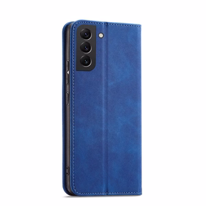 Magnetinis puošnus dėklas Samsung Galaxy S23 Ultra su atverčiamu piniginės dangteliu ir stovu mėlyna