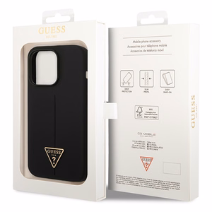 Guess GUHCP14XSLTGK iPhone 14 Pro Max 6.7" juodas kietasis dėklas silikoninis Triangle