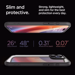 Spigen Ultra Hybrid iPhone 16 Pro dėklas - matinė juoda