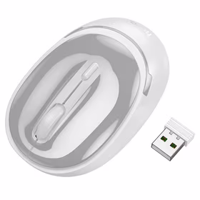 Belaidė pelė Hoco 2,4G 1600 dpi GM34 pilkai balta