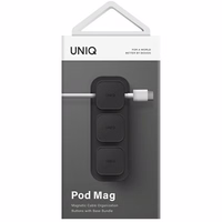 UNIQ Pod Mag magnetinis laidų organizatorius + bazė tamsiai pilkas/anglies tamsiai pilkas
