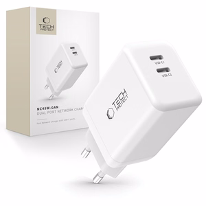 Tech-Protect NC45W-GAN 2-PORT PD45W įkroviklis - baltas