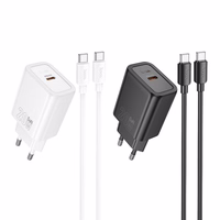 Įkroviklis Hoco USB-C QC PD 20W + kabelis USB-C į Lightning N60 juodas