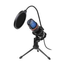 ART condenser stand microphone with mechanical filter and diaphragm with light tripod AC-02 black