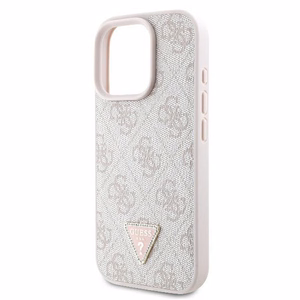 Guess Odinis 4G Trikampio Strass Magnētinis dėklas iPhone 16 Pro Max - rožinis