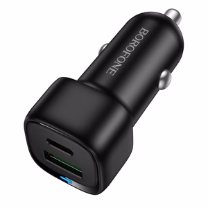 Automobilinis įkroviklis Borofone BZ34B 38W USB-C/USB-A juodas