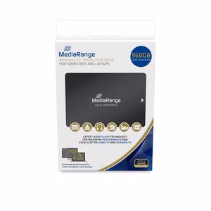 MediaRange MR1004 2,5" SSD, 960 GB, Serial ATA III, įrašymas 480 MB/s, skaitymas 550 MB/s, lizdinė pakuotė