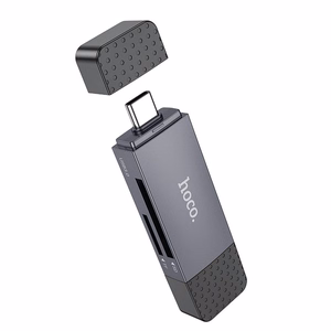 Atminties kortelių skaitytuvas Hoco HB45 USB-C/USB-A 2-in-1 USB2.0 pilkas