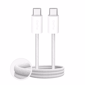 Puro Fabrik 4 240W pintas USB-C - USB-C 1m kabelis - baltas