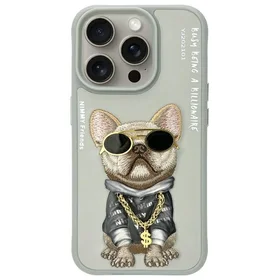 Nimmy Glasses Cool Dog dėklas iPhone 15 Pro Max - pilkas