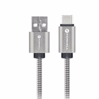 Kabelis (m) USB A į USB C Forcell F-Energy QC4.0 3A 66W C234 Metalinis 1 m sidabrinis