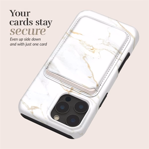 MIO White Marble Magsafe Dėklas su kortelių laikiklyje