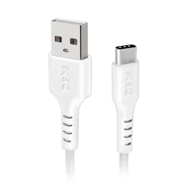 SBS TECABLEMICROC15W USB-A - USB-C kabelis 1,5 m - baltas