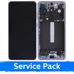 LCD ekranas suderinamas su Samsung G990 S21 FE 5G su rėmeliu / Lavender / (Service Pack)