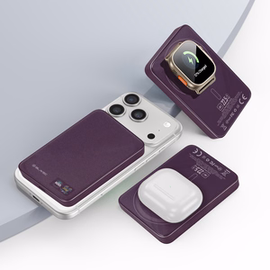 Blavec BJ-04 10000 mAh plonas magnetinis išorinis akumuliatorius su „MagSafe“, 13,5 mm, USB-C, 22,5 W, 3 viename (PBBJ04-MC5P) (spalva: violetinė)