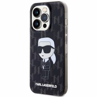 KARL LAGERFELD KLHCP15LHNKMKLK IPHONE 15 PRO 6.1 "JUODAS/JUODAS DĖKLAS MONOGRAM ICONIK