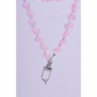 COLORFUL telefono dirželis, telefono pakabukas / virvelės ilgis 120 cm (60 cm kilpoje) / ant kaklo – šviesiai rožinis