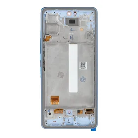 LCD ekranas skirtas SAMSUNG A53 A536 HARD OLED su rėmu mėlynas