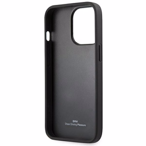 BMW Leather Stamp deklas, skirtas iPhone 14 Pro - Juodas