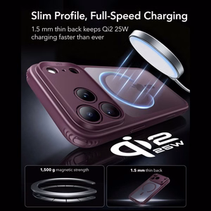 ESR Classic Hybrid MagSafe dėklas, skirtas iPhone 18 Pro Max / 17 Pro Max, tamsiai vyšninės spalvos